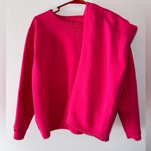 Pink Hanes Sweatsuit! Hot pink!